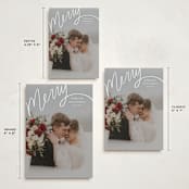 "Merry Hand Lettered Script" - Holiday Cards in Wedding Cake by Becky Nimoy - Formats Available
