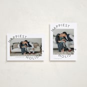 "Round and Round" - Holiday Cards in Snowflake by Jessica Williams - Photo Orientation Options