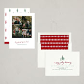 "A Merry Bunch" - Holiday Cards in Holly Berry by Jessica Corliss - Assembled