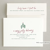 "A Merry Bunch" - Holiday Cards in Holly Berry by Jessica Corliss - FREE Recipient Addressing
