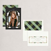"Botanical Arch" - Holiday Cards in Coal by Leah Bisch - Assembled