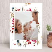 "Holiday Meadow" - Holiday Cards in Carnation by Grace Kreinbrink - Front