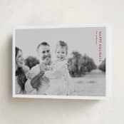 "Modern Postcard" - Holiday Cards in Berry by Wendy Chung - Folded Card