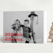 "Hit Different" - Holiday Cards in Santa Suit by J. Dario Design Co. - Folded Card