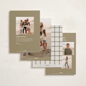 "Elegant overlap" - Holiday Cards in Golden by Stacey Meacham - Back of Card Options