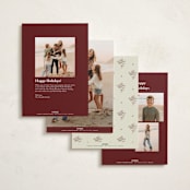 "Hollys' Bouquet" - Holiday Cards in Holly Berry by Junebloom - Back of Card Options