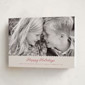 "Simple Scalloped Edge" - Holiday Cards in Berry by Kelly Schmidt - Folded Card