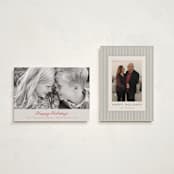 "Simple Scalloped Edge" - Holiday Cards in Berry by Kelly Schmidt - Photo Orientation Options