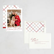 "Pencilled In" - Holiday Cards in Berry by Everett Paper Goods - Assembled