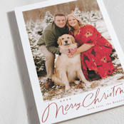 "Pencilled In" - Holiday Cards in Berry by Everett Paper Goods - Detail