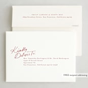 "Pencilled In" - Holiday Cards in Berry by Everett Paper Goods - FREE Recipient Addressing