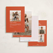 "Happy Holidays Retro Lettering" - Holiday Cards in Snow by Becky Nimoy - Back of Card Options