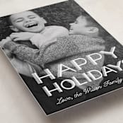 "Happy Holidays Retro Lettering" - Holiday Cards in Snow by Becky Nimoy - Detail