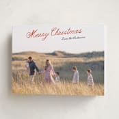 "Lightly Scripted" - Holiday Cards in Holly Berry by Cass Loh - Folded Card