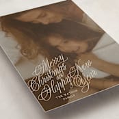 "Scripted Note" - Holiday Cards in Champagne by Baumbirdy - Detail
