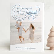 "Holiday Tides" - Holiday Cards in Azul by Paige Rothhaar - Folded Card