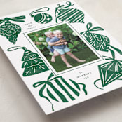 "Bauble & Bow" - Holiday Cards in Fir by Corinne Malesic - Detail