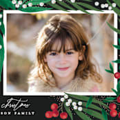 "Leafy Berries" - Holiday Cards in Charcoal by Alethea and Ruth - Close-up