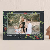 "Festive Ivy" - Holiday Cards in Midnight by Kelly Ventura - Front