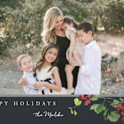"Festive Ivy" - Holiday Cards in Midnight by Kelly Ventura - Detail