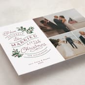 "A Little Married" - Holiday Cards in Cranberry by Sarah Brown - Detail