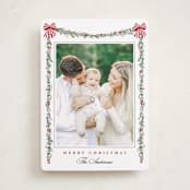 "Holly & Bows" - Holiday Cards in Candy Cane by Susan Moyal - Front