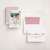 "Holly & Bows" - Holiday Cards in Candy Cane by Susan Moyal - Assembled