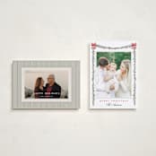 "Holly & Bows" - Holiday Cards in Candy Cane by Susan Moyal - Photo Orientation Options