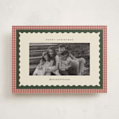 "gingham layers" - Holiday Cards in Cranberry by Ellen Schlegelmilch - Front