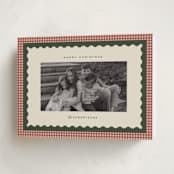 "gingham layers" - Holiday Cards in Cranberry by Ellen Schlegelmilch - Folded Card