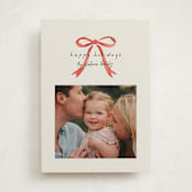 "Painted Bow" - Holiday Cards in Peppermint by Laura Hankins - Front