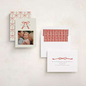 "Painted Bow" - Holiday Cards in Peppermint by Laura Hankins - Assembled
