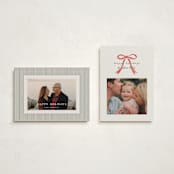 "Painted Bow" - Holiday Cards in Peppermint by Laura Hankins - Photo Orientation Options