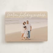 "Warm Holiday Wishes Script" - Holiday Cards in Snow by Kristen Magee - Front
