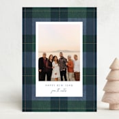 "Felted Plaid" - Holiday Cards in Blue Spruce by Susan Zinader - Front
