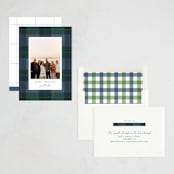 "Felted Plaid" - Holiday Cards in Blue Spruce by Susan Zinader - Assembled
