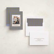"Cozy Gingham" - Holiday Cards in Blueberry by Beth Vassalo - Assembled