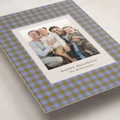 "Cozy Gingham" - Holiday Cards in Blueberry by Beth Vassalo - Detail