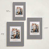 "Cozy Gingham" - Holiday Cards in Blueberry by Beth Vassalo - Formats Available
