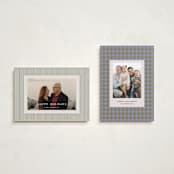 "Cozy Gingham" - Holiday Cards in Blueberry by Beth Vassalo - Photo Orientation Options