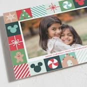 "Disney's Mickey Mouse Holiday Border" - Holiday Cards in Teal by Annie Holmquist - Detail