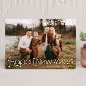 "Merry Stars" - Holiday Cards in Snow by Lindsay Megahed - Front