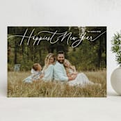 "Holiday Script" - Holiday Cards in Snowball by Erica Krystek - Front