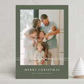 "Delicate Ribbon" - Holiday Cards in Balsam by Wildfield Paper Co - Front