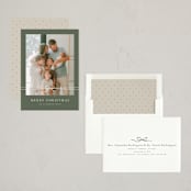 "Delicate Ribbon" - Holiday Cards in Balsam by Wildfield Paper Co - Assembled