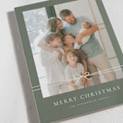 "Delicate Ribbon" - Holiday Cards in Balsam by Wildfield Paper Co - Detail
