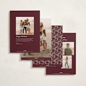 "Bountiful Boughs" - Holiday Cards in Cranberry by Itsy Belle Studio - Back of Card Options