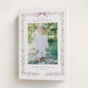 "Bountiful Boughs" - Holiday Cards in Cranberry by Itsy Belle Studio - Folded Card