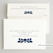 "Storybook Floral" - Holiday Cards in Navy by Katharine Watson - FREE Recipient Addressing