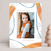 "Brushstrokes of cheer" - Holiday Cards in Caramel by Alexandra Dzh - Front